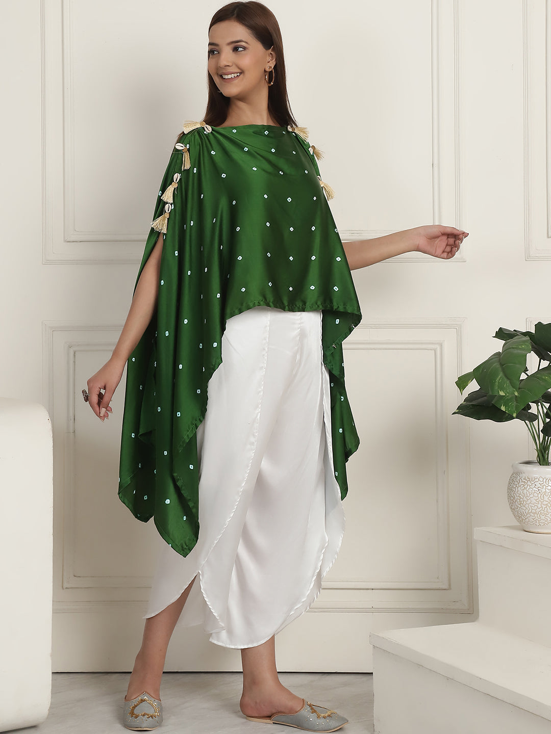Green Bandhej With Pants
