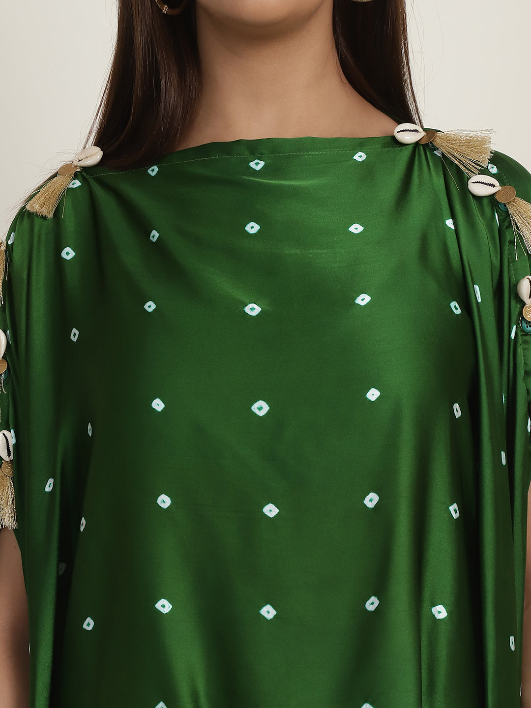 Green Bandhej With Pants